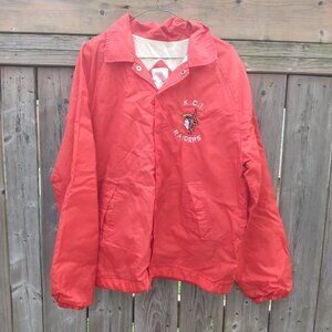 Vintage K.C.I. Raiders Nylon Jacket Kitchener High School Size Large DISTRESSED